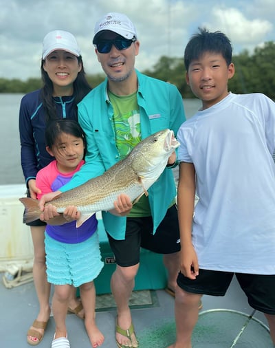 Steve and his family fishing